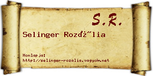 Selinger Rozália névjegykártya