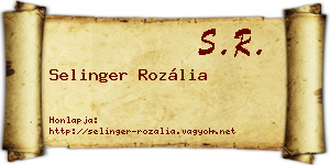 Selinger Rozália névjegykártya